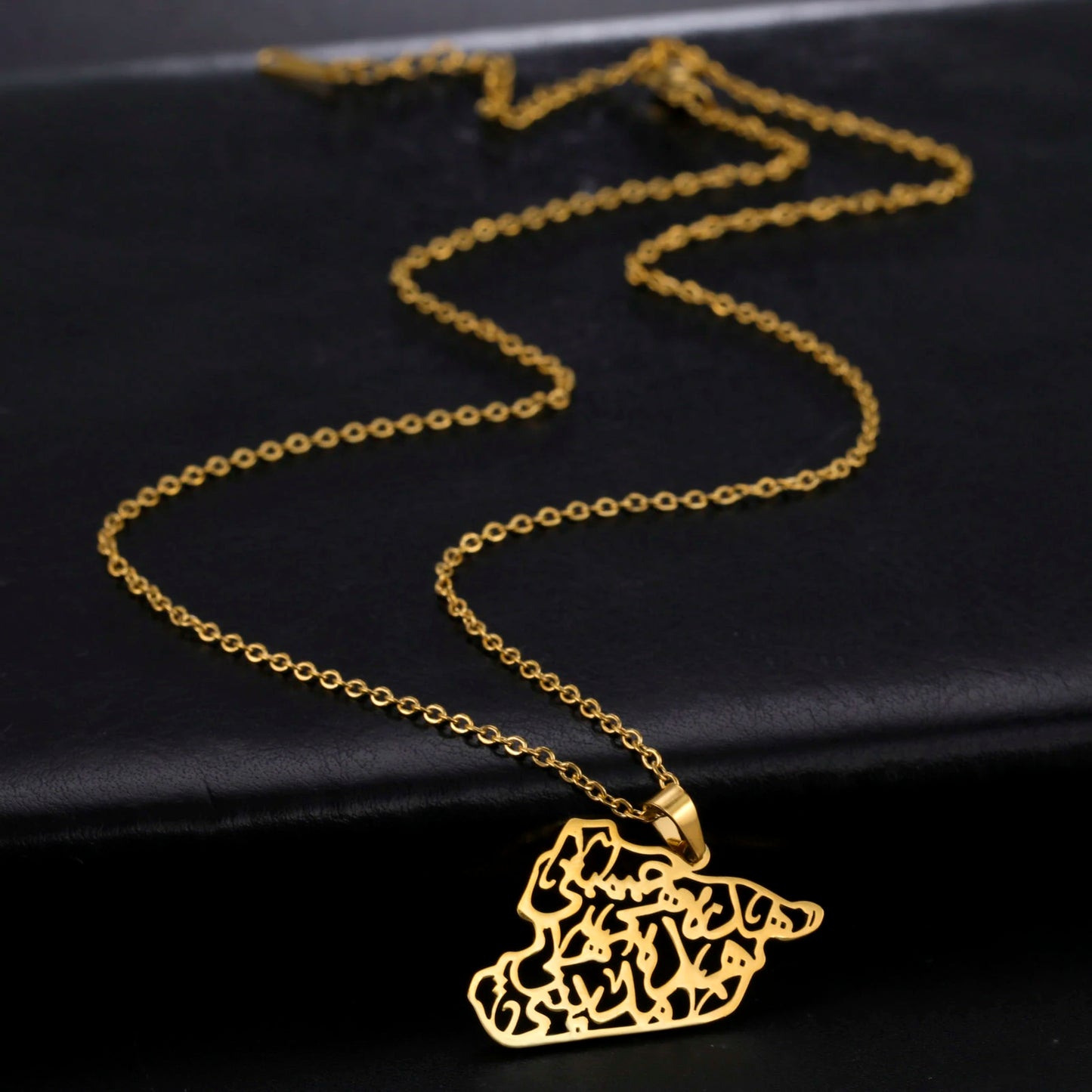 LIKGREAT Trendy Syria Map Flag Pendant Necklaces Stainless Steel Syrians Map Hiphop Jewelry Gift for Women Men