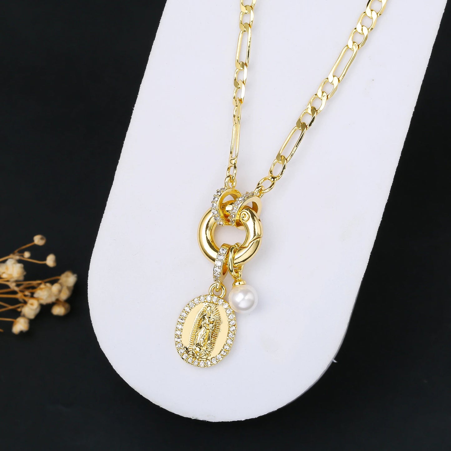 New Creative Religious St. Jude Zirconia Women's Necklace 3:1 Chain Choker Fashion for Woman Casual Trend Jewelry Party Gift