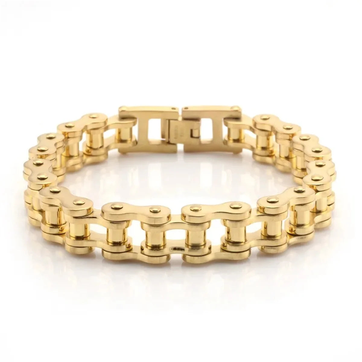 1pc New Cool Punk Motorcycle Bracelet for Men Women, Stylish Vintage Stainless Steel Versatile Buckle Bracelet