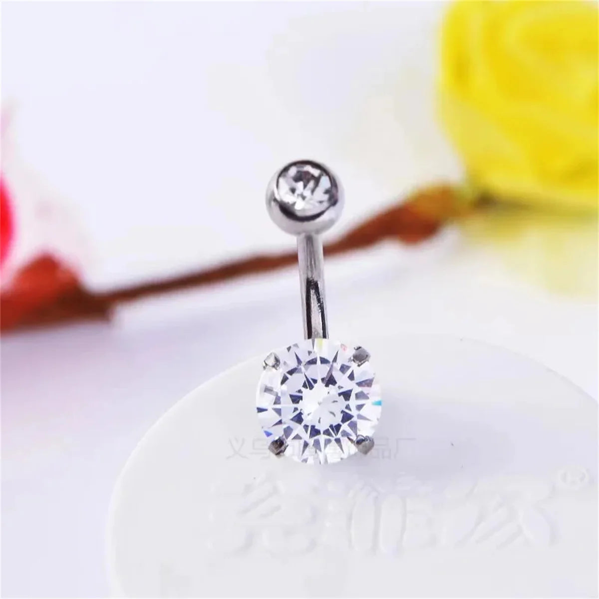 7Pcs Stainless Steel Zircon Navel Ring Set Gift,Vacation Beach Beach Jewelry
