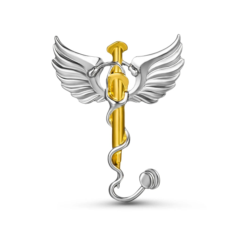 Hanreshe Medical Caduceus Brooch Pin Set Doctor Nurse Lapel Hat Bag Badge Brooches Medicine Psychology Surgery Jewelry Gifts