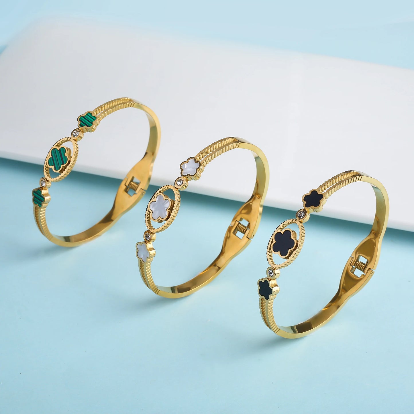 High Quality Hot Selling Plum Blossom Plant Five Leaf Flower Adjustable Bracelet Accessories For Women's Luxury Jewelry Clover