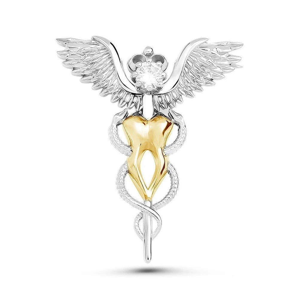 Hanreshe Medical Caduceus Brooch Pin Set Doctor Nurse Lapel Hat Bag Badge Brooches Medicine Psychology Surgery Jewelry Gifts