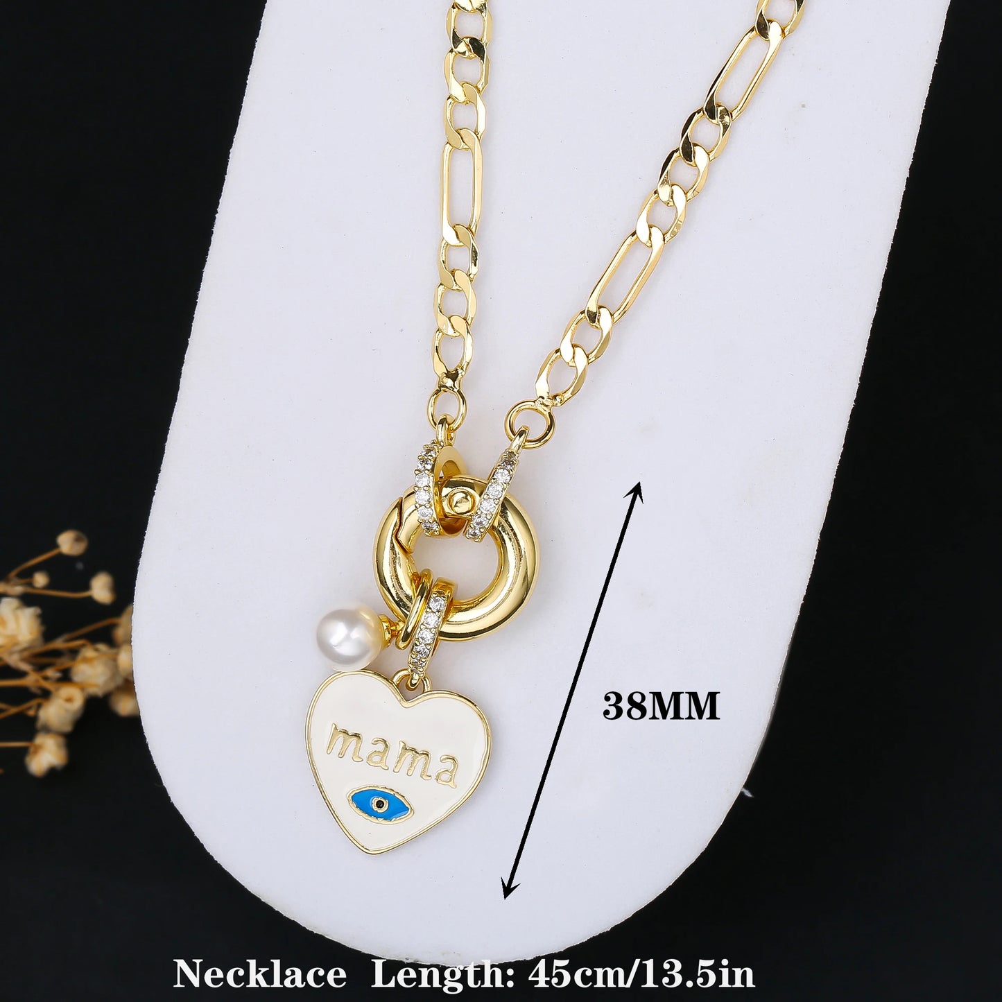6 Style Mother's Day Gift Heart Shape Mom Pendant Gold Plated Necklace Classic for Woman Party Birthday Aesthetic Jewelry Gift
