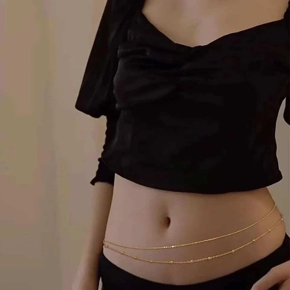 Sexy Bikini Multilayer Beads Belly Waist Chains For Women Gold Silver Color Beach Party Seasides Body Chain Jewelry Accessories