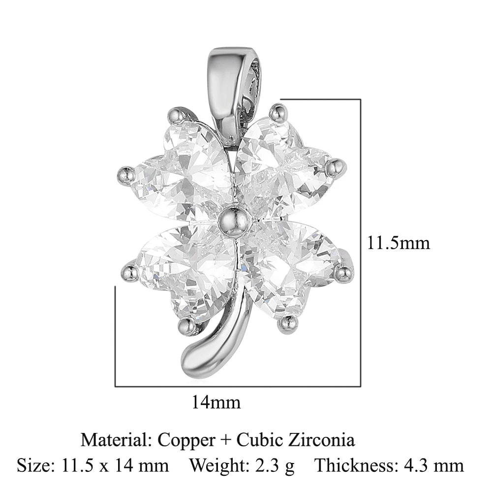 3pcs/Lot Cross Sunflower Cubic Zirconia Pendant Life Tree Maple Leaf Grape Cherry Brass CZ Charms DIY Jewelry Necklace Pendants