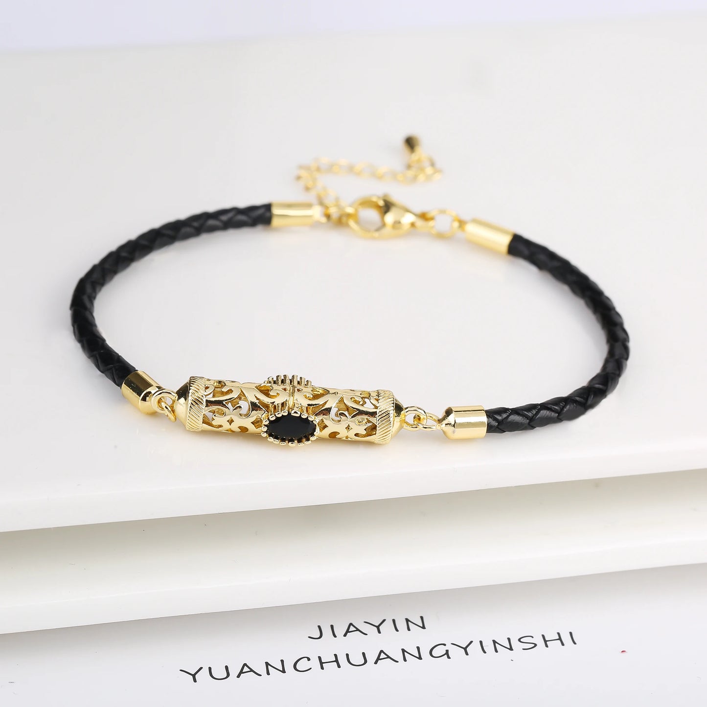 4 Color Fashion Crystal Dragon Column Leather Braided Adjustable Bracelet Classic for Woman Birthday Wrist Jewelry Couple Gift