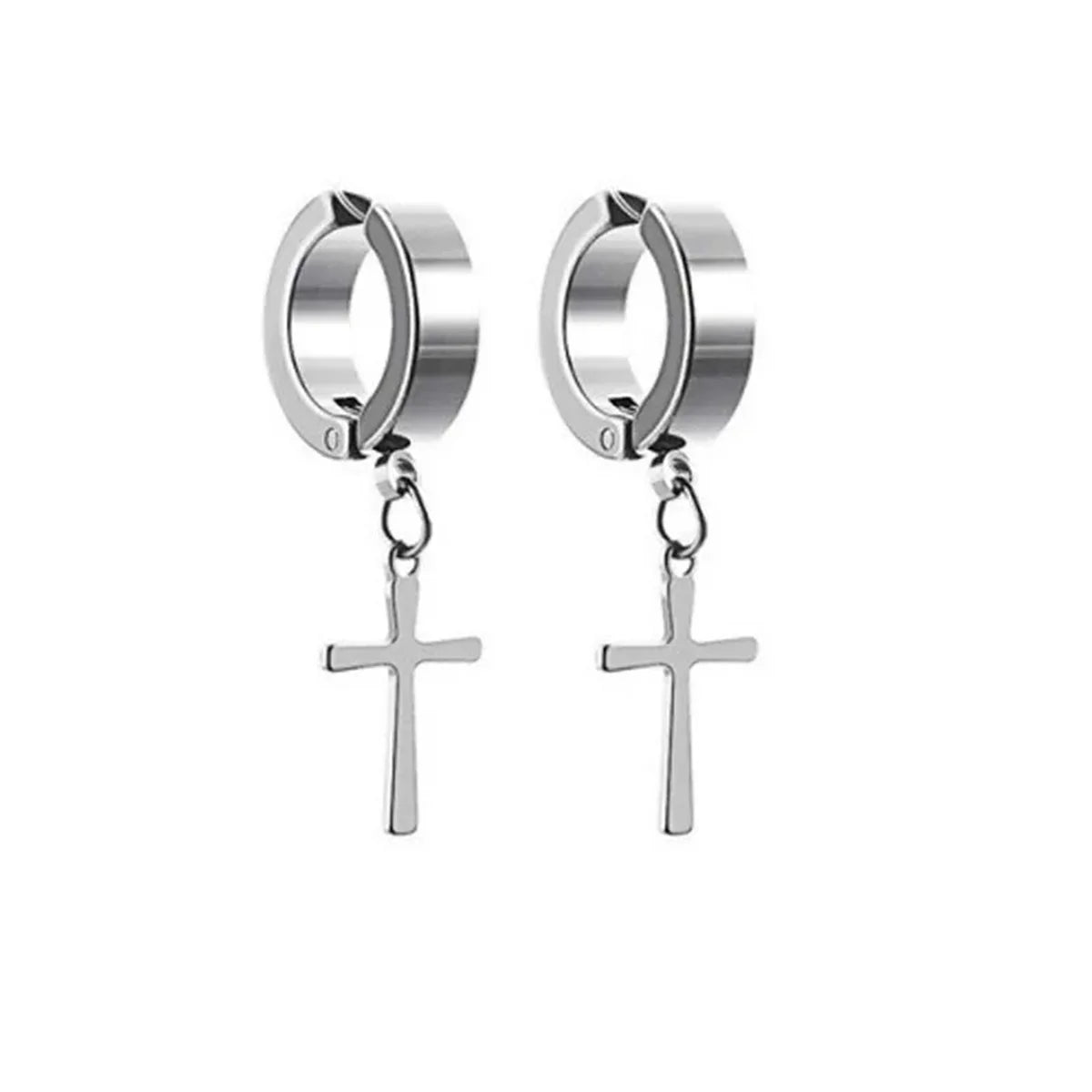 2pcs Punk Mens Strong Magnet Magnetic Ear Stud Set,Non Piercing Cross Clip-on Earrings Suitable Gifting Boyfriend Lover Jewelry