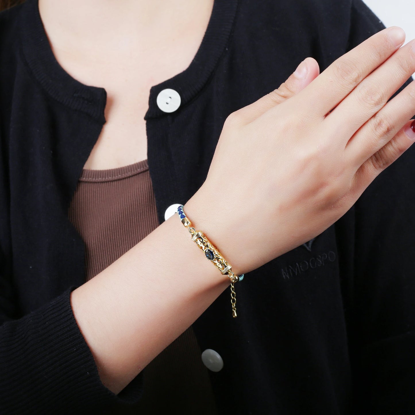 4 Color Fashion Crystal Dragon Column Leather Braided Adjustable Bracelet Classic for Woman Birthday Wrist Jewelry Couple Gift