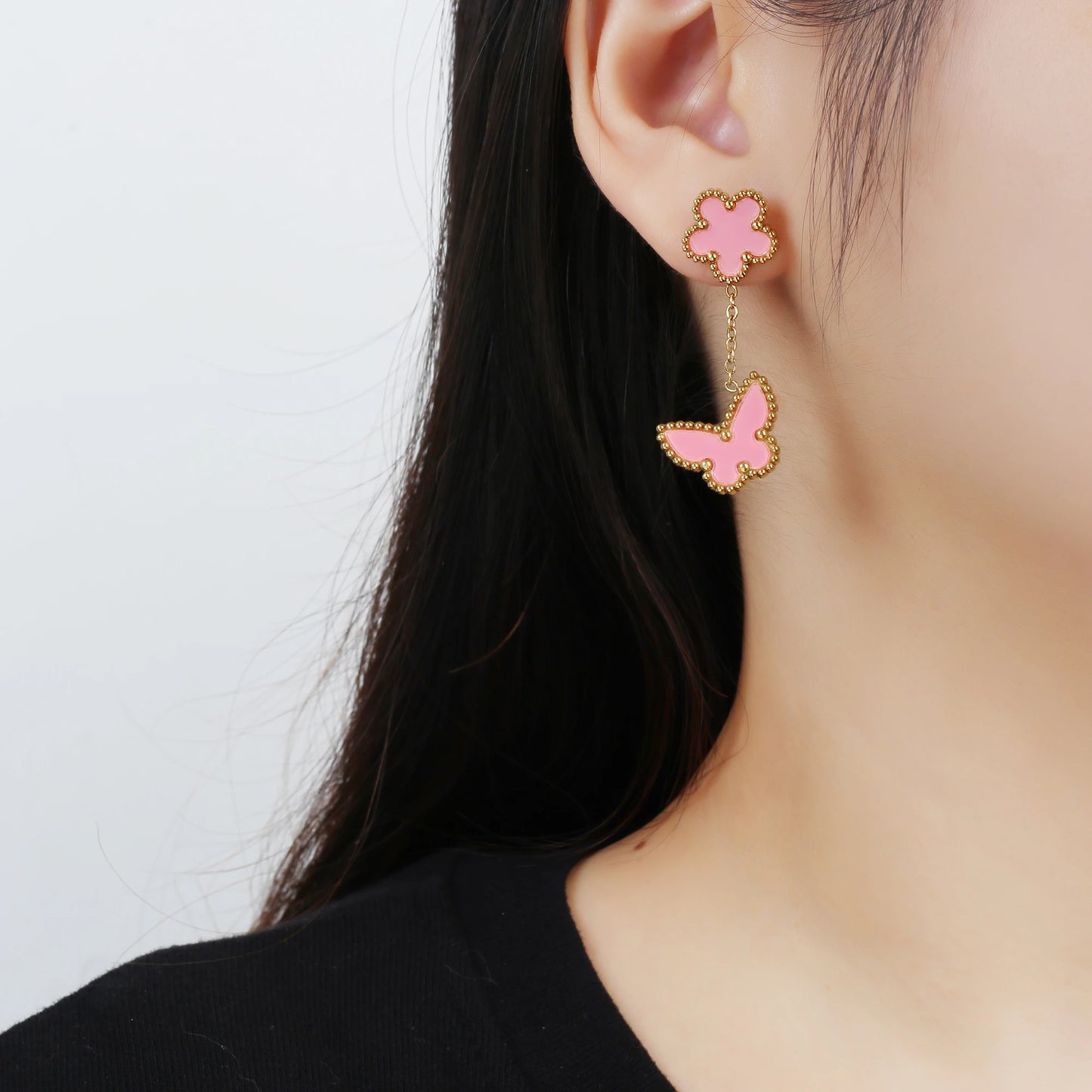 6 Colors Simple Botanical Five Leaf Flower Stainless Steel Stud Earring Classic for Woman Party Jewelry Accessories Clover