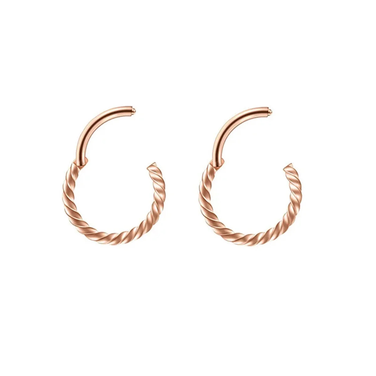 2pcs 316L Stainless Steel Twist Hinged Septum Nose Rings Hoops,Septum Clicker Cartilage Tragus Helix Ear Piercing jewelry