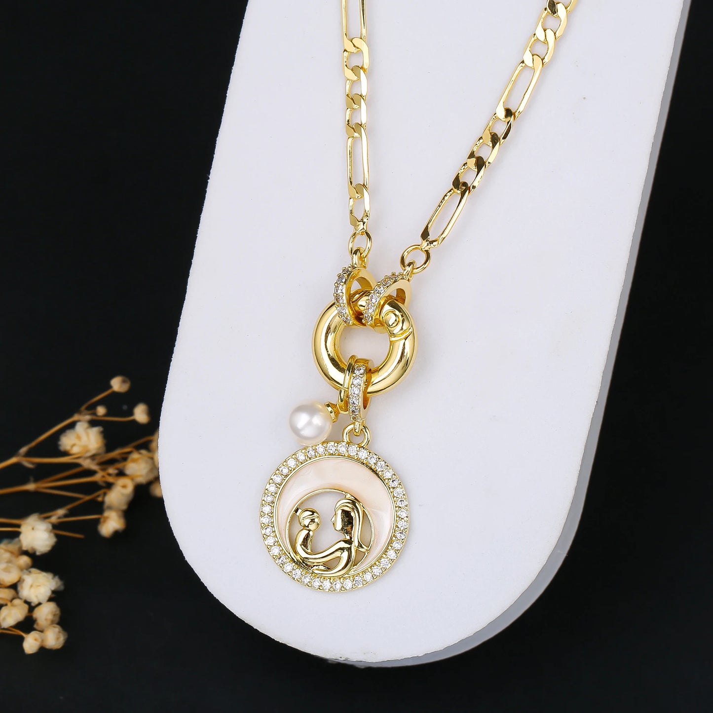 6 Style Mother's Day Gift Heart Shape Mom Pendant Gold Plated Necklace Classic for Woman Party Birthday Aesthetic Jewelry Gift