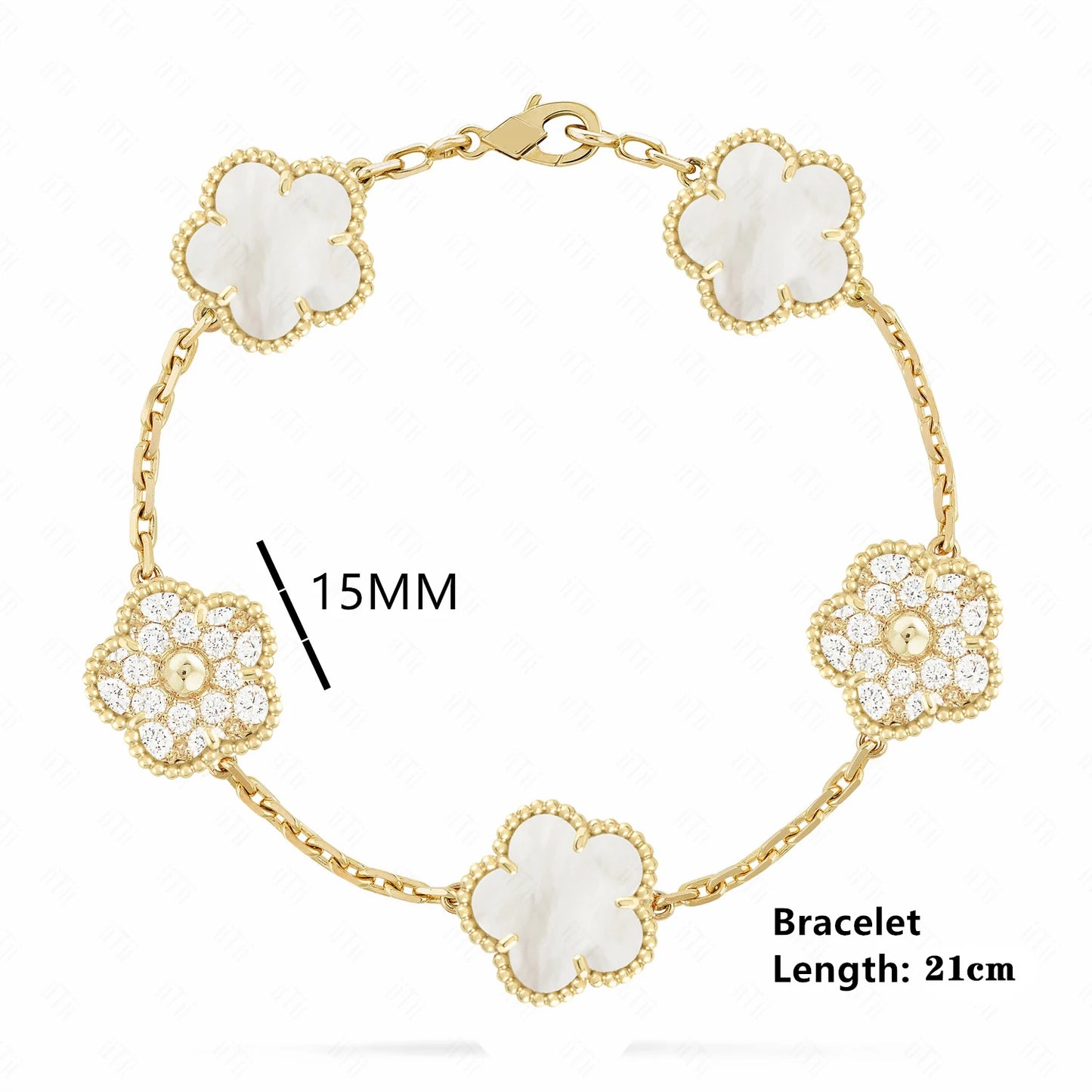 Simple 15mm Natural Shell Stone Five-Leaf Flower Set Bracelet Necklace Classic Flower Woman Jewelry Sets For Party Daily Wear