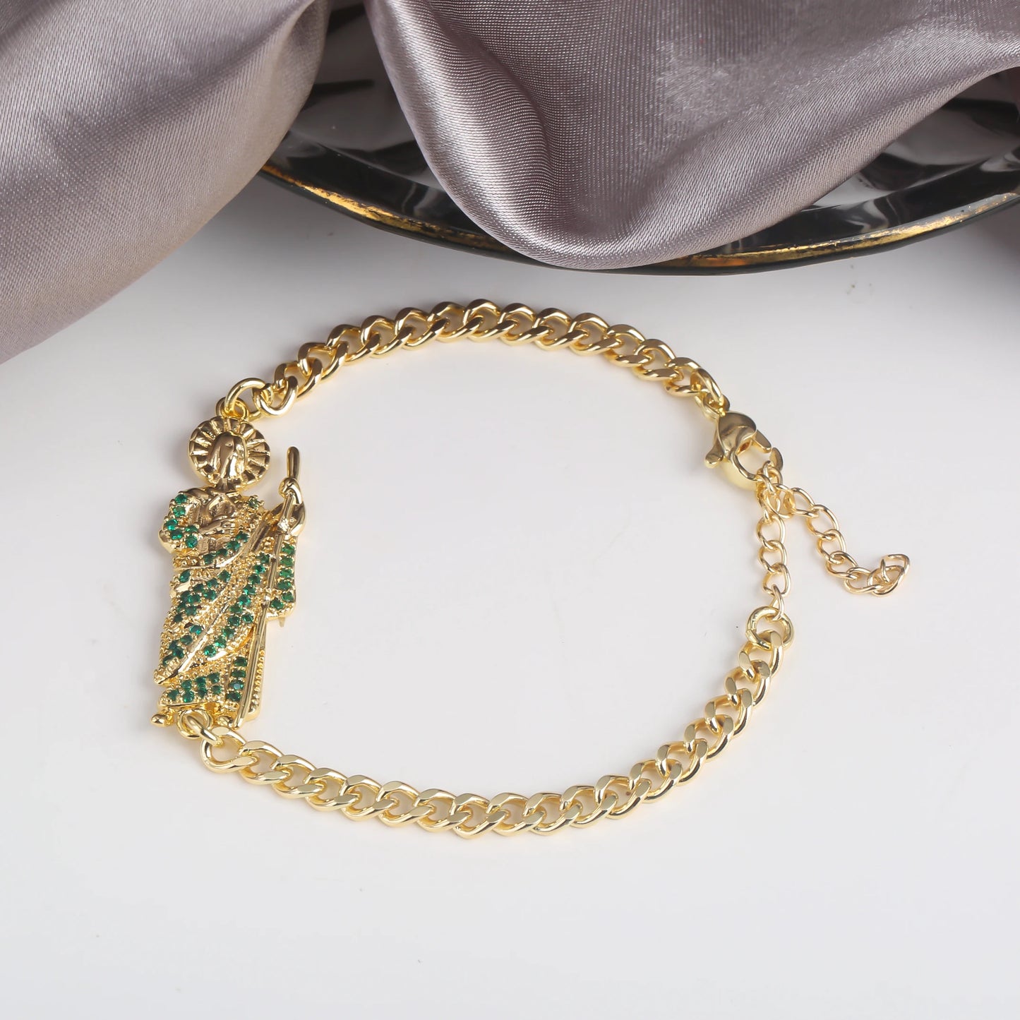 High Quality St. Jude Bracelet Copper Drip Oil Madonna Bracelet For Woman Man Party Birthday Daily Wear Religious Jewelry Gift