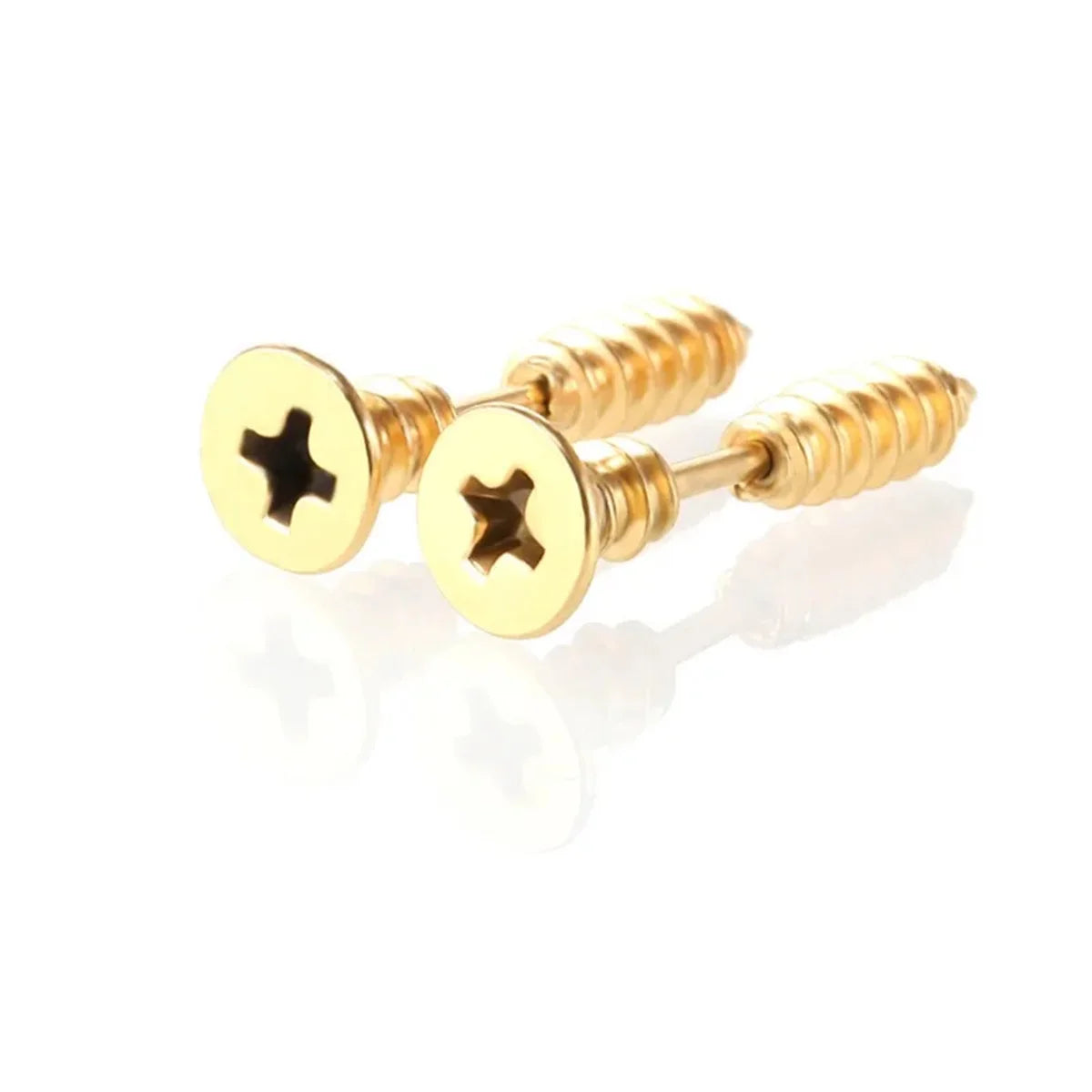 2pcs Fashion Punk 316L Stainless Steel Nail Screw Stud Earring for Women Men,Cartilage Tragus Helix Ear Piercings Jewelry