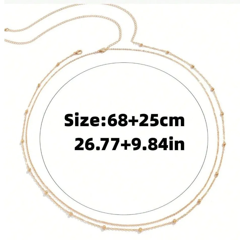 Sexy Bikini Multilayer Beads Belly Waist Chains For Women Gold Silver Color Beach Party Seasides Body Chain Jewelry Accessories