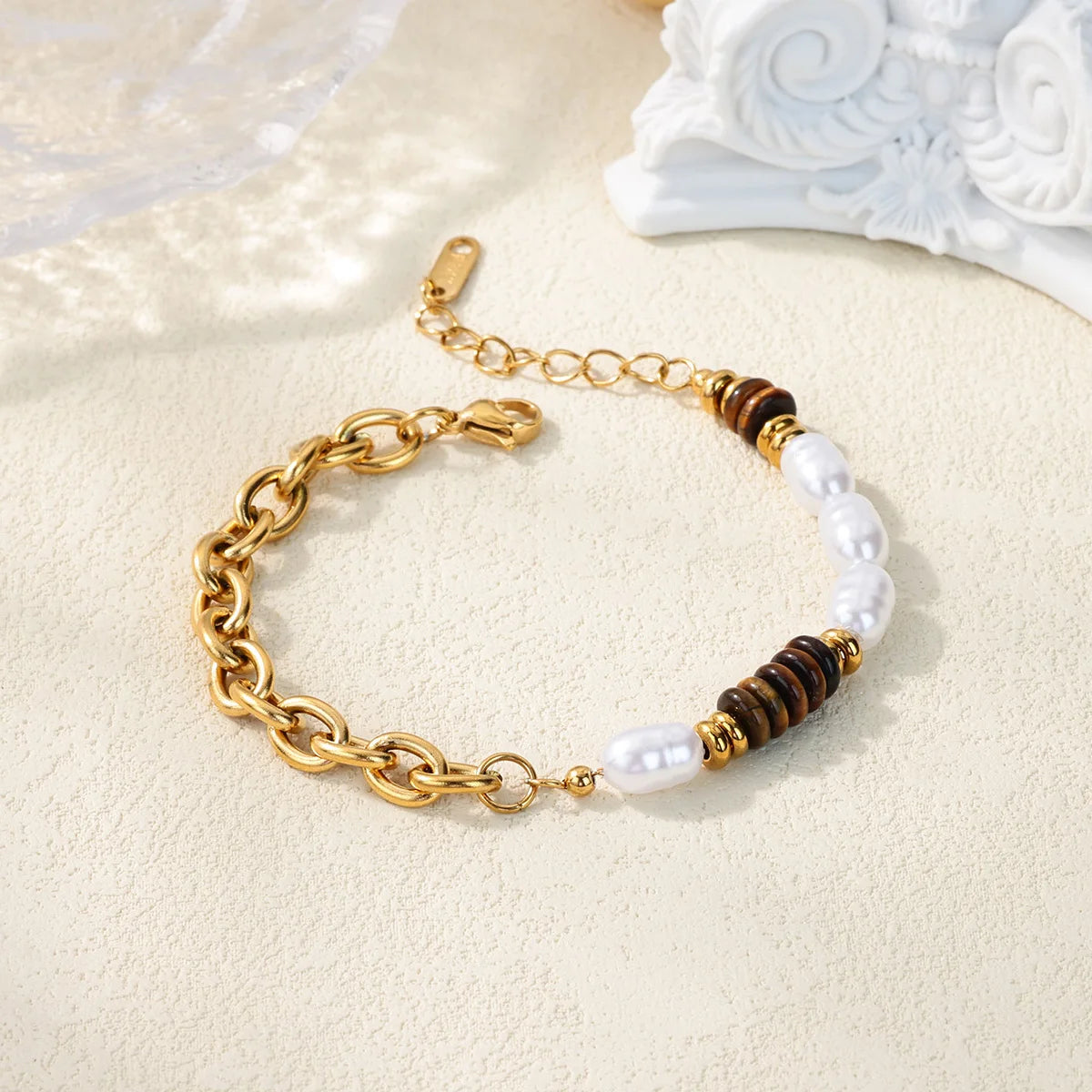 Free Shipping Fashion Beads Bracelet For Women Stainless Steel Gold Color Chain Bracelet 2025 New Party Wedding Couple Jewelry