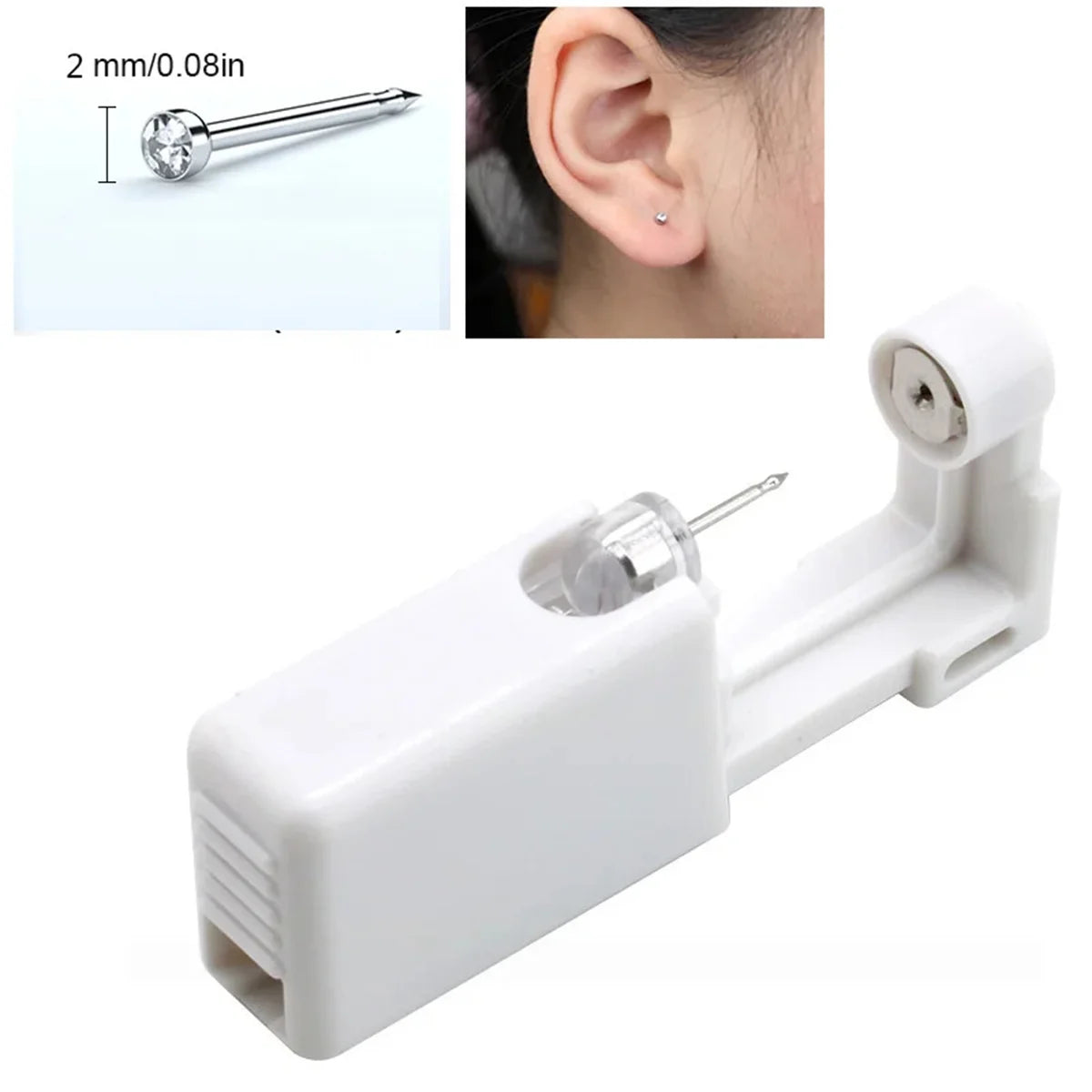 1pc Disposable Sterile Ear Piercing Kit, Cartilage Tragus Helix Piercing Gun No Pain Piercer Tool Machine Set Stud Jewelry