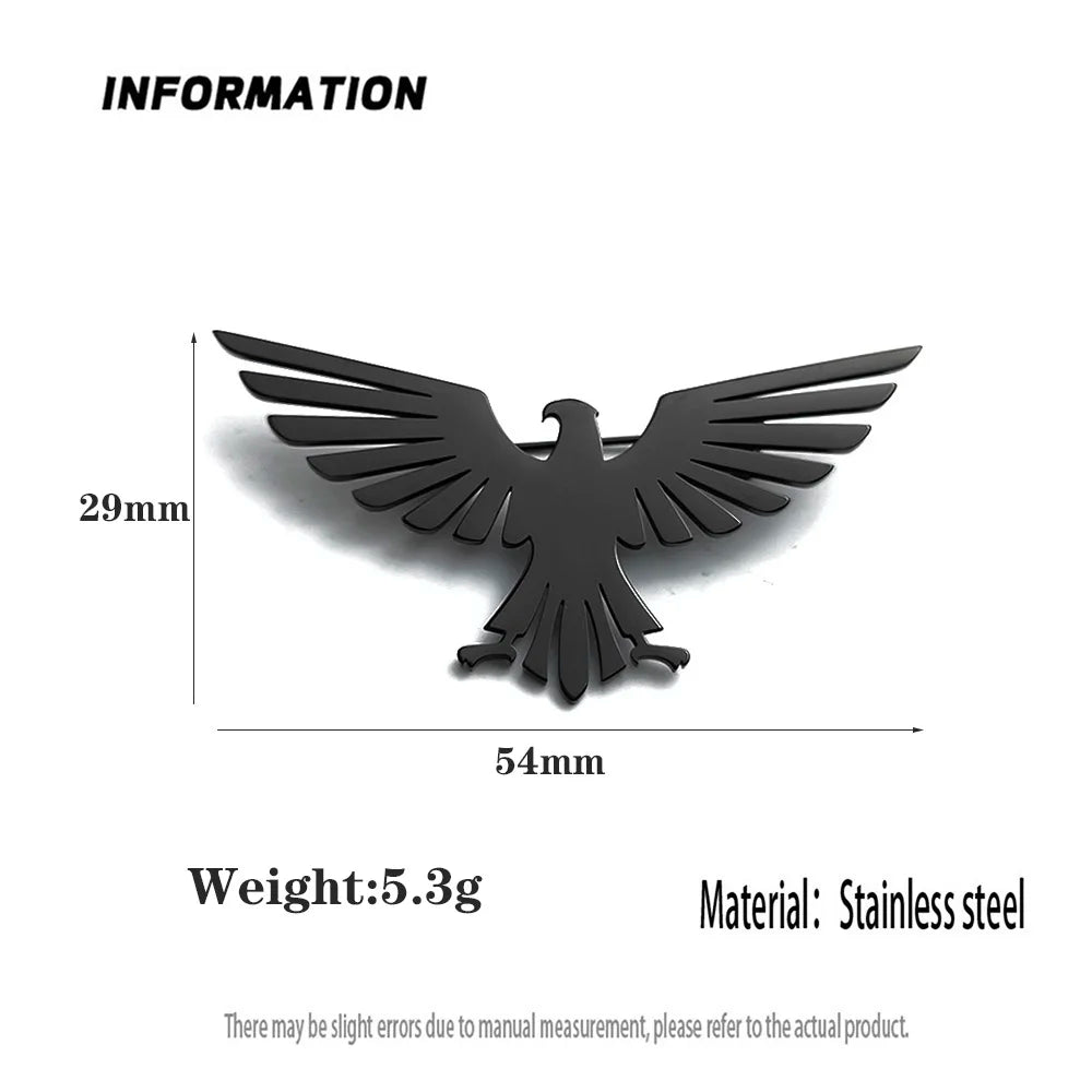 Fashion punk style hollow eagle stainless steel gold-plated 18K brooch, black suit accessories, wedding matching set