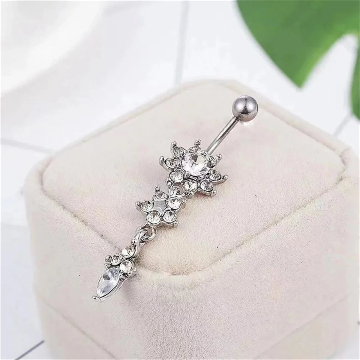 7Pcs Stainless Steel Zircon Navel Ring Set Gift,Vacation Beach Beach Jewelry