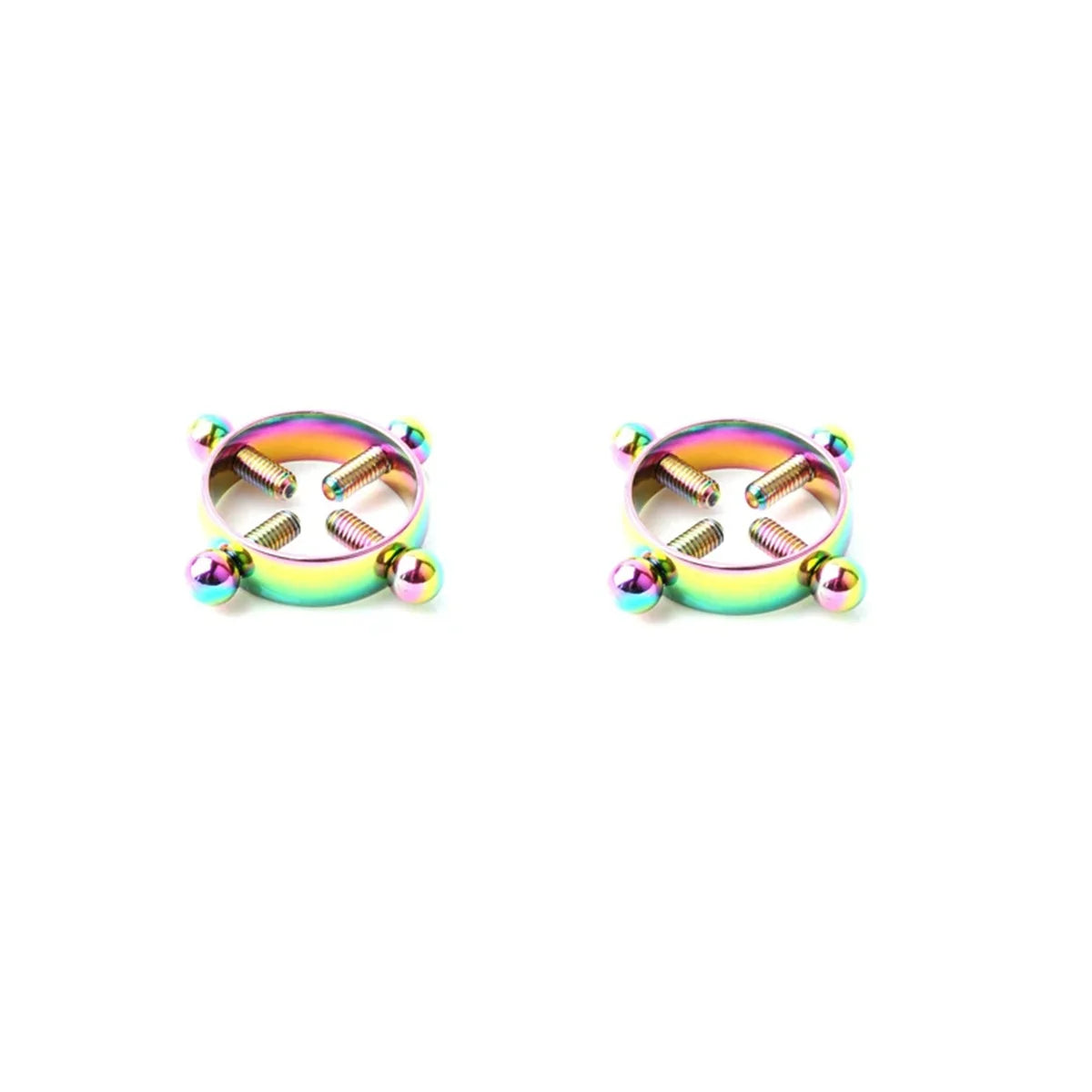 1Pair Fashion Stainless Steel Adjustable Nipple Ring For Women, Various Colors Clip On Nipple Rings Fake Nipple Piercing Jewelry