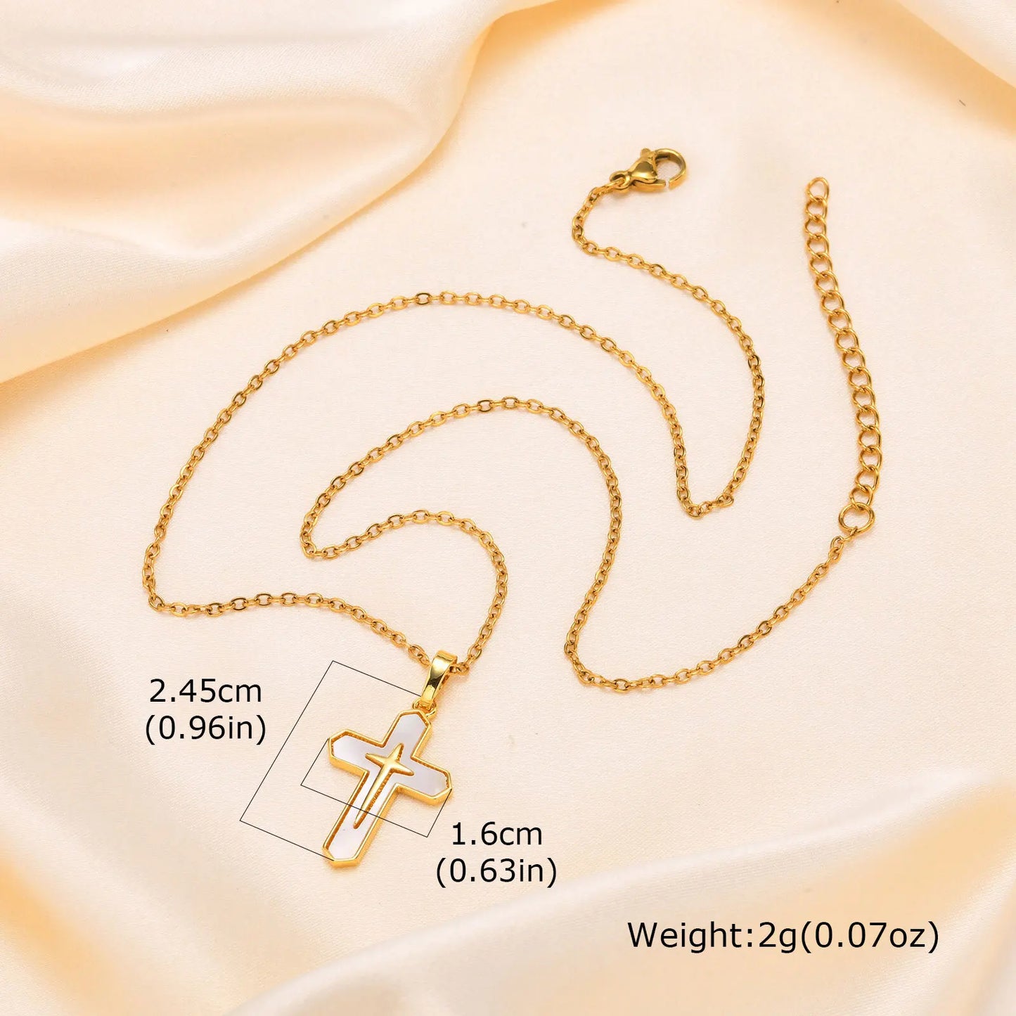 Vnox Christian Religion Necklaces For Women Men,Stainless Steel Chain Cross Pendant Charm Necklace,Classic Gold Plated Jewelry