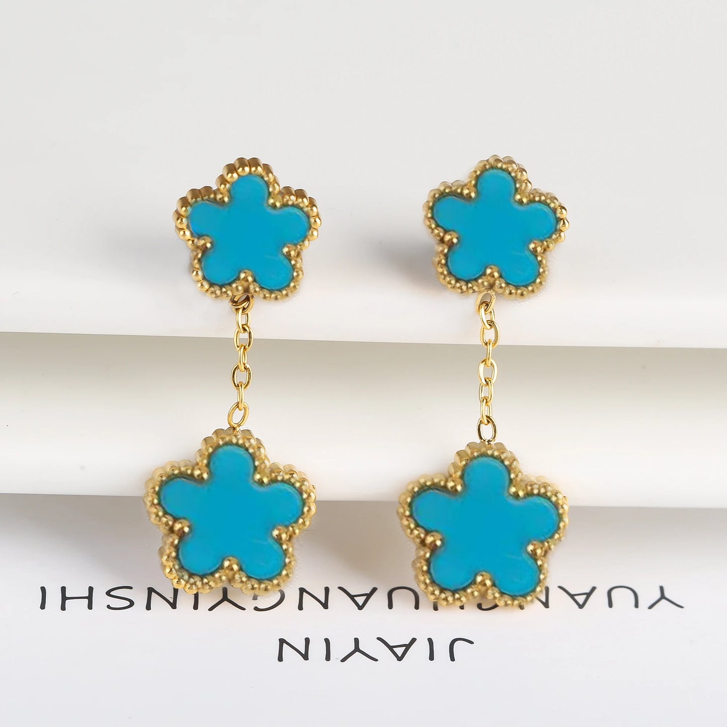 Fashion Stainless Steel Five Leaf Flower Women Jewelry Set Bracelet Necklace Earrings Simple for Woman Clover Brand Jewelry