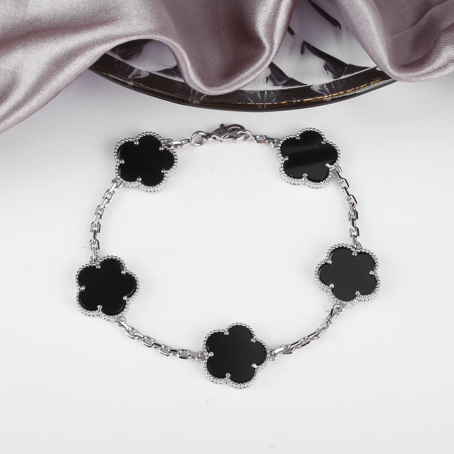 Simple 15mm Natural Shell Stone Five-Leaf Flower Set Bracelet Necklace Classic Flower Woman Jewelry Sets For Party Daily Wear