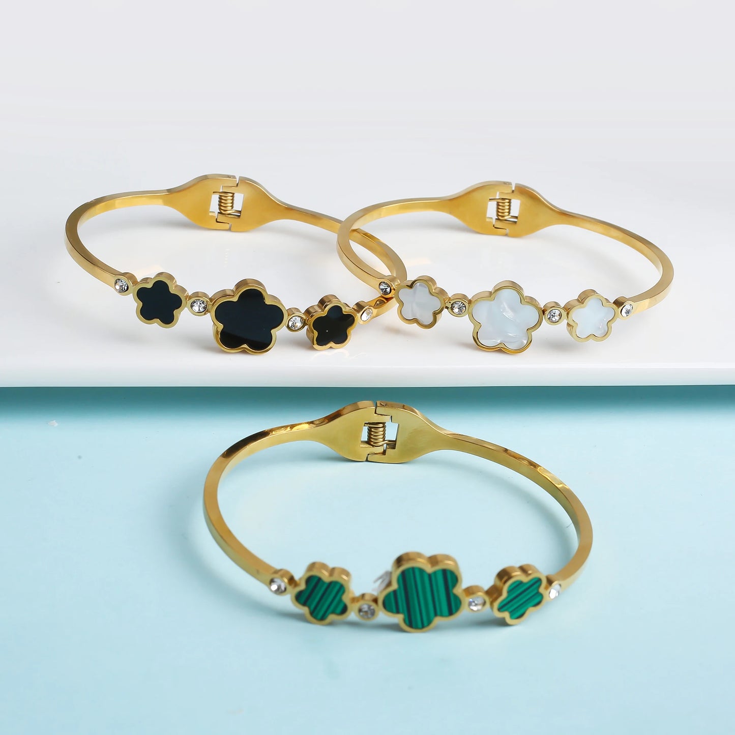 High Quality Hot Selling Plum Blossom Plant Five Leaf Flower Adjustable Bracelet Accessories For Women's Luxury Jewelry Clover