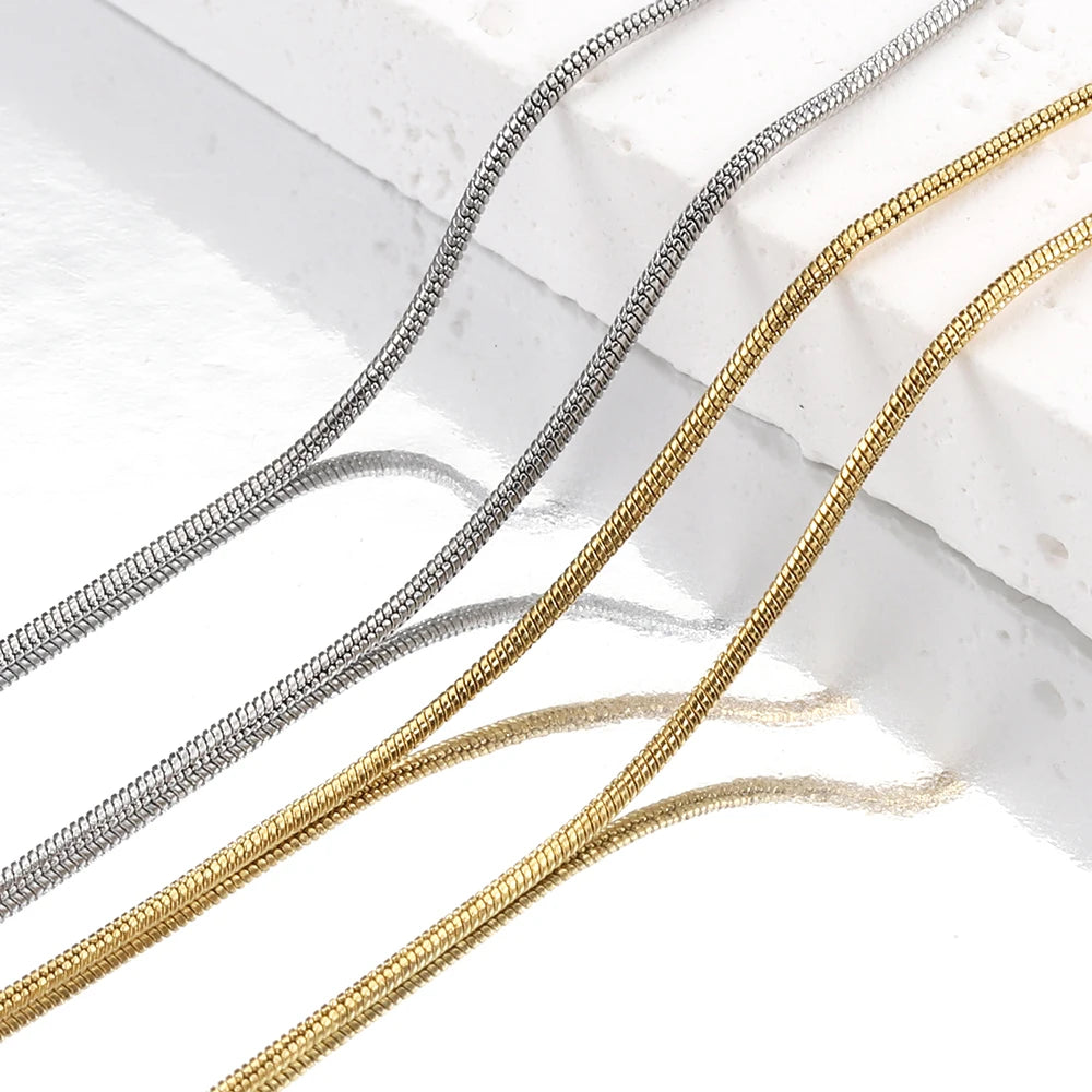 10pcs 5pcs Stainless Steel Snake Chain Necklace Chains for DIY Jewelry Making Findings Pendants Chain Lobster Clasps Wholesale