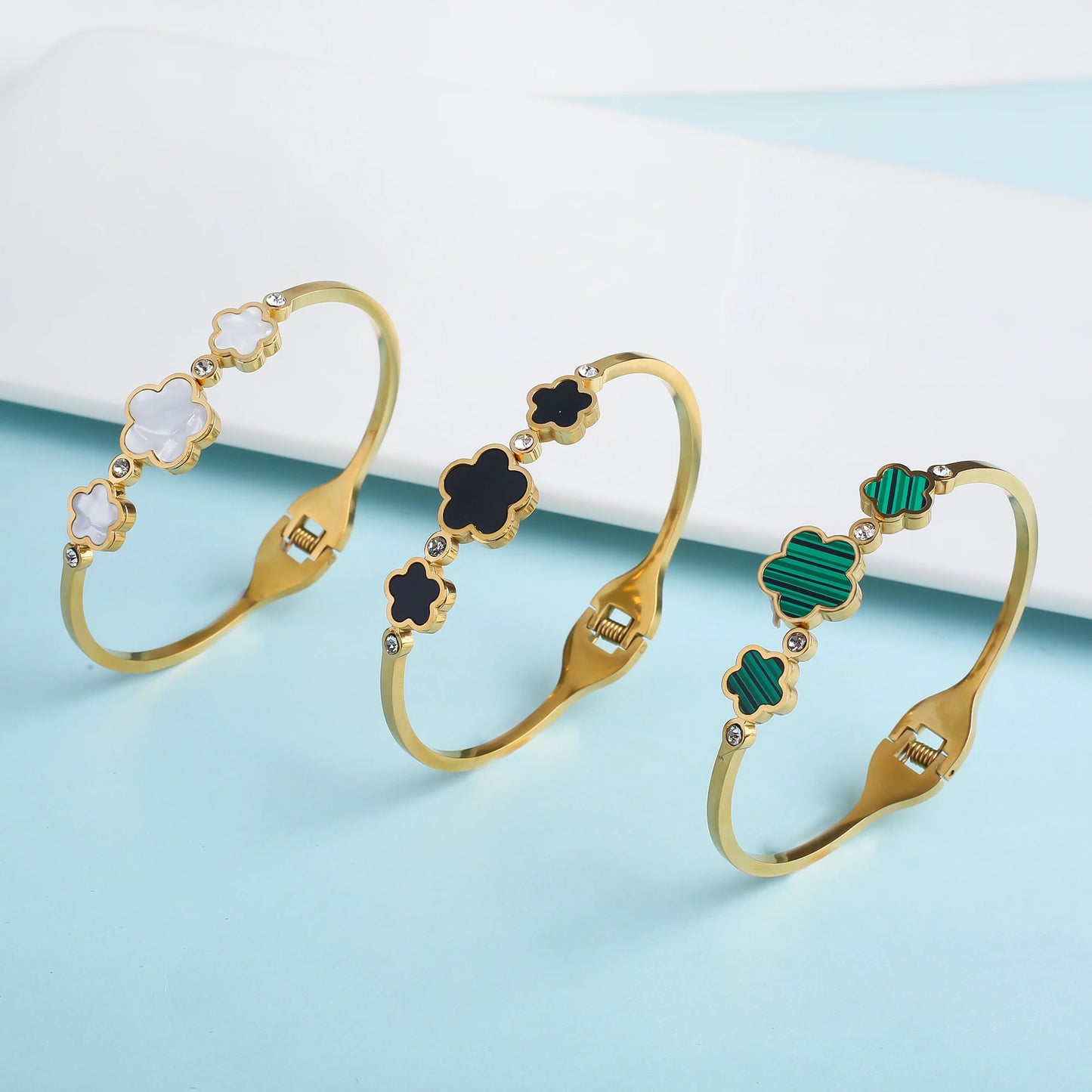 High Quality Hot Selling Plum Blossom Plant Five Leaf Flower Adjustable Bracelet Accessories For Women's Luxury Jewelry Clover