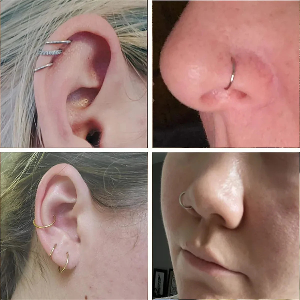 5/10Pcs 16G Stainless Steel Hinged Nose Rings Hoop Septum Clicker Tragus Helix Cartilage Daith Rook Earring Piercing Jewelry
