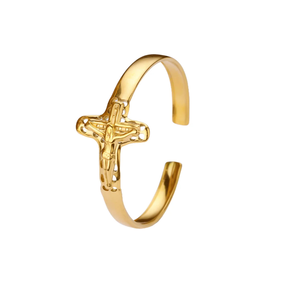 Free Shipping Classic Cross Bracelet Bangle For Women Stainless Steel Gold Color Exquisite Bracelet Wedding Couple Jewelry