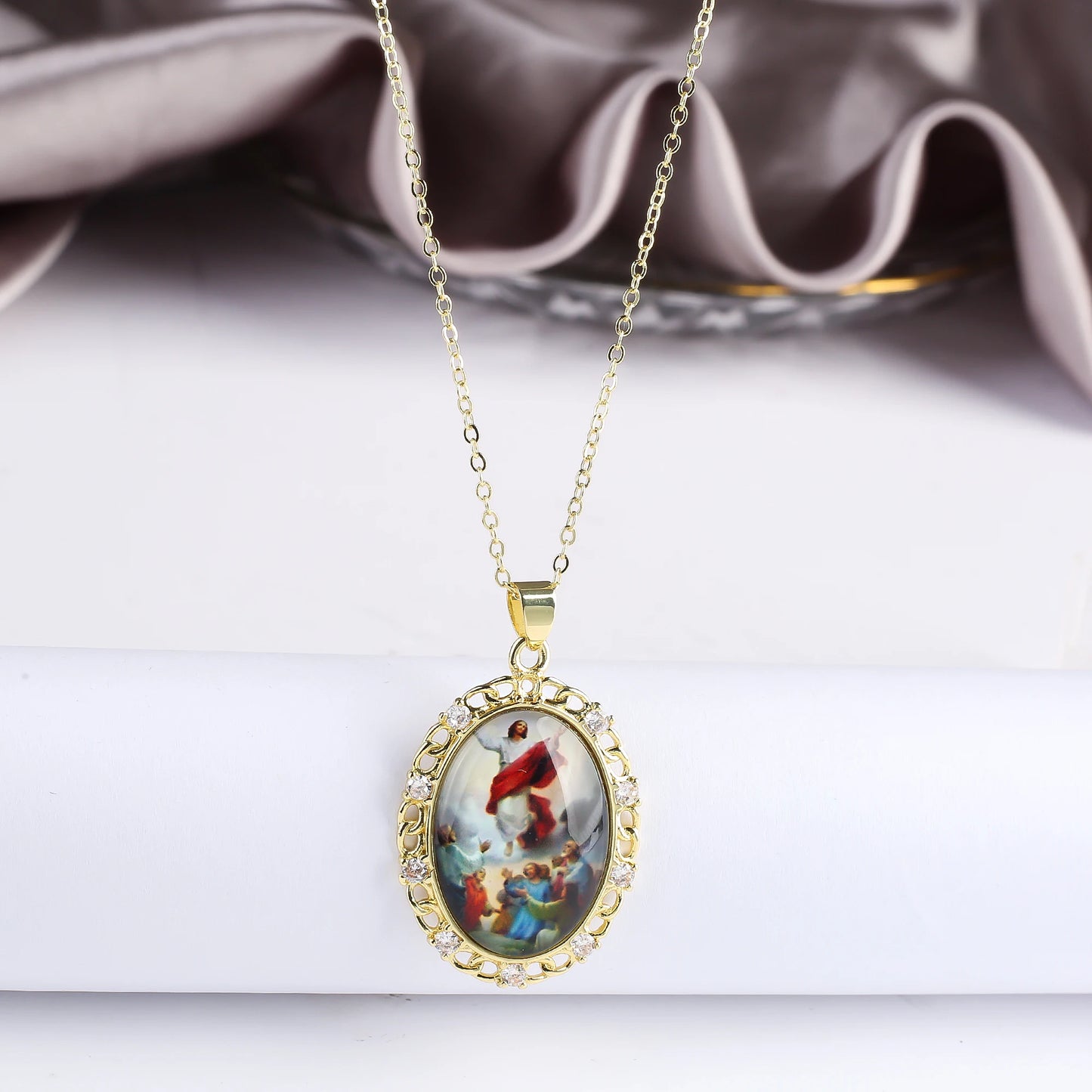9 Style Fashion Virgin Mary St. Jude Pendant Necklace Classic for Religious Figures Jewelry Choker Chain Daily Wear Party Gift