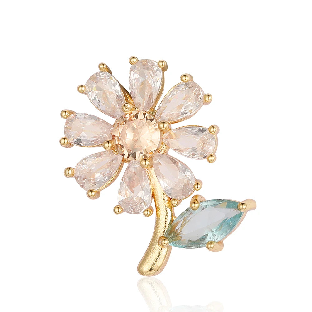 3pcs/Lot Cross Sunflower Cubic Zirconia Pendant Life Tree Maple Leaf Grape Cherry Brass CZ Charms DIY Jewelry Necklace Pendants