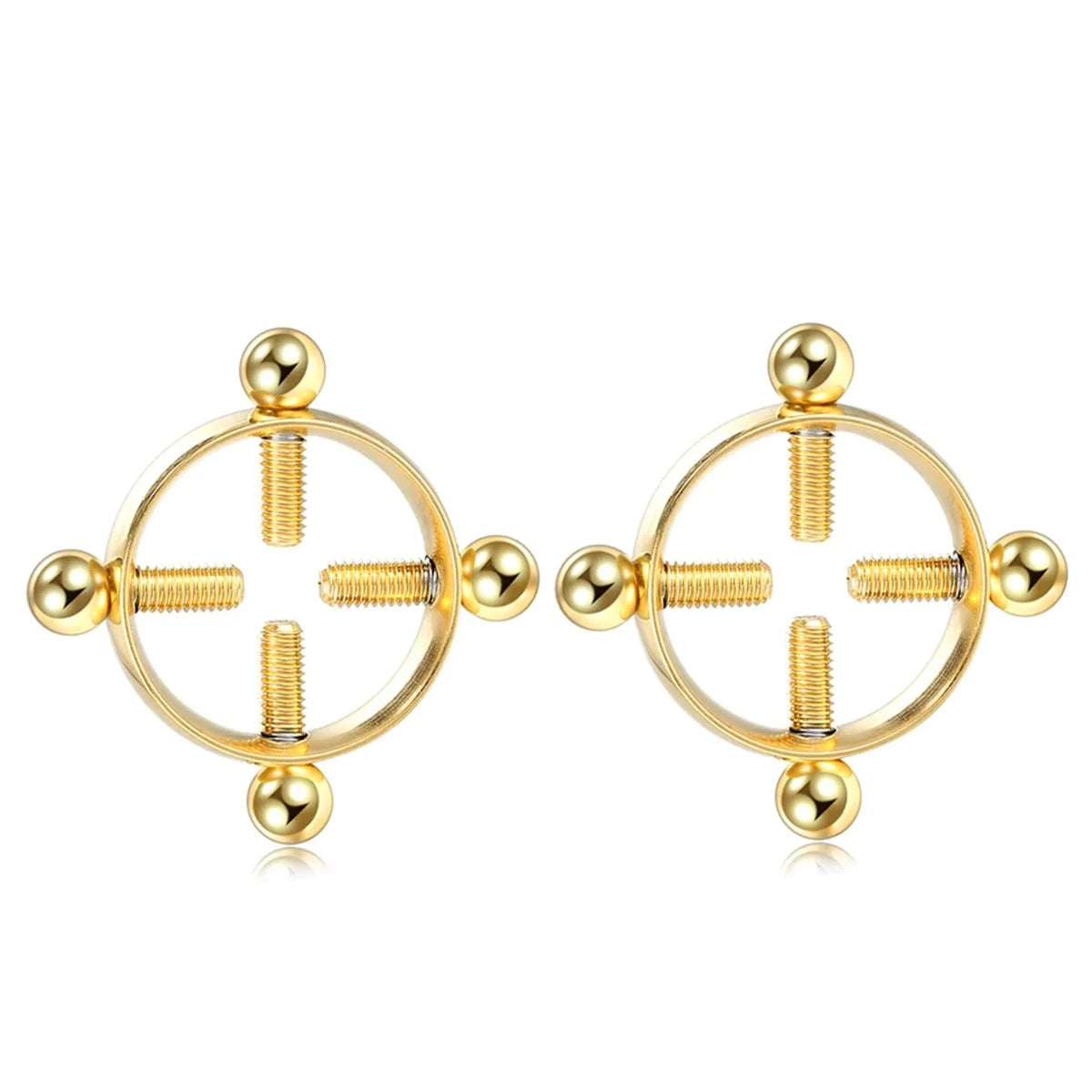 1Pair Fashion Stainless Steel Adjustable Nipple Ring For Women, Various Colors Clip On Nipple Rings Fake Nipple Piercing Jewelry