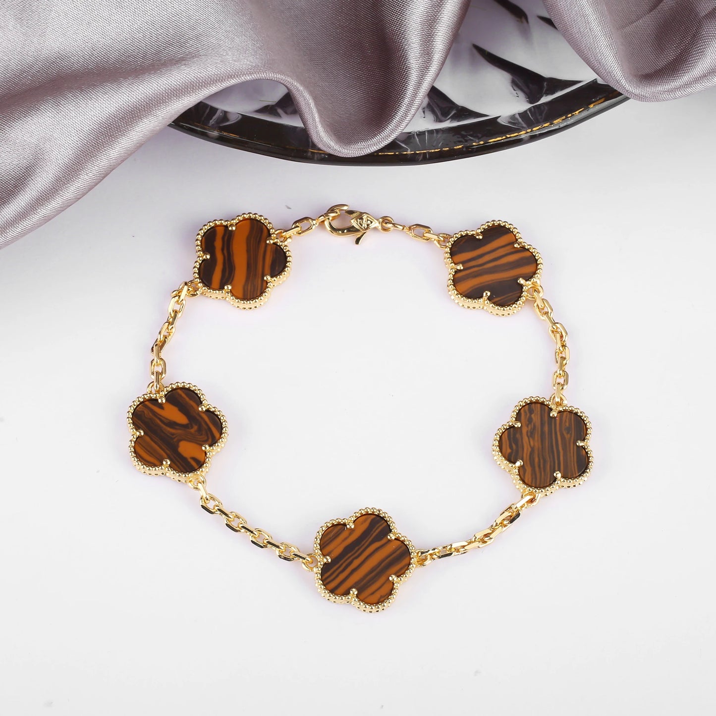 Simple 15mm Natural Shell Stone Five-Leaf Flower Set Bracelet Necklace Classic Flower Woman Jewelry Sets For Party Daily Wear