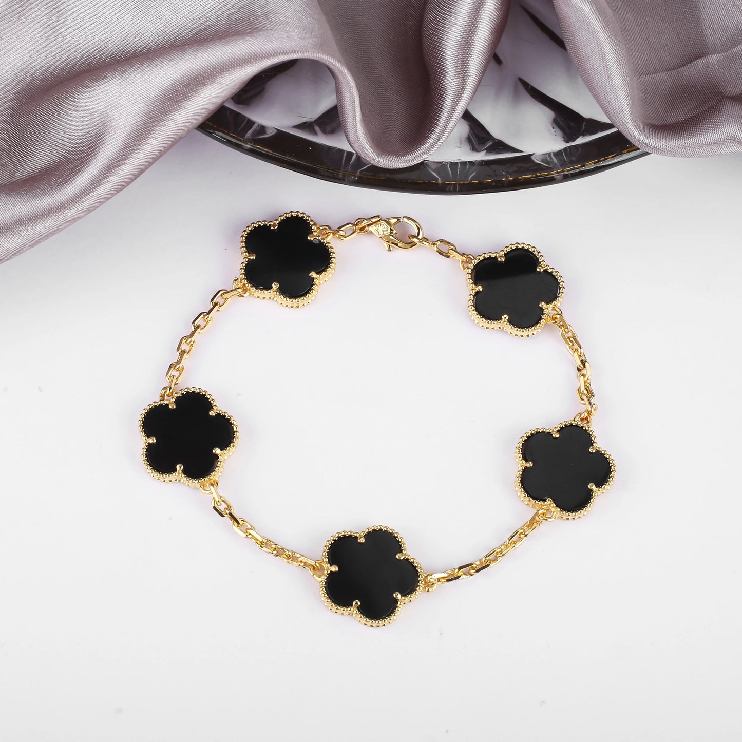 Simple 15mm Natural Shell Stone Five-Leaf Flower Set Bracelet Necklace Classic Flower Woman Jewelry Sets For Party Daily Wear
