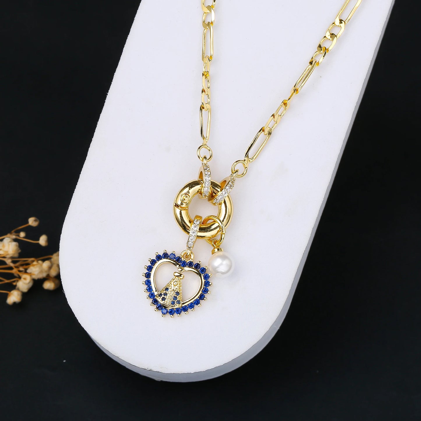 New Creative Religious St. Jude Zirconia Women's Necklace 3:1 Chain Choker Fashion for Woman Casual Trend Jewelry Party Gift