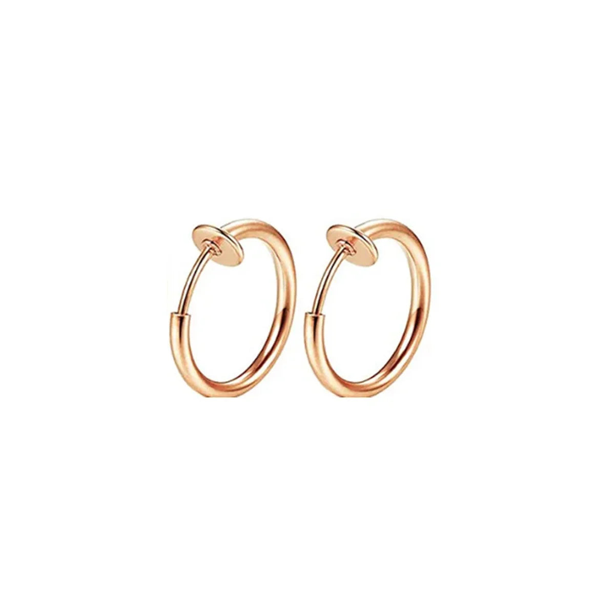 2/8pcs Fake Nose Ring Hoops, Clip on Ear Fake Septum Ring Non Piercing Spring Hoop Earrings Lip Ring Fake Cartilage Earrings