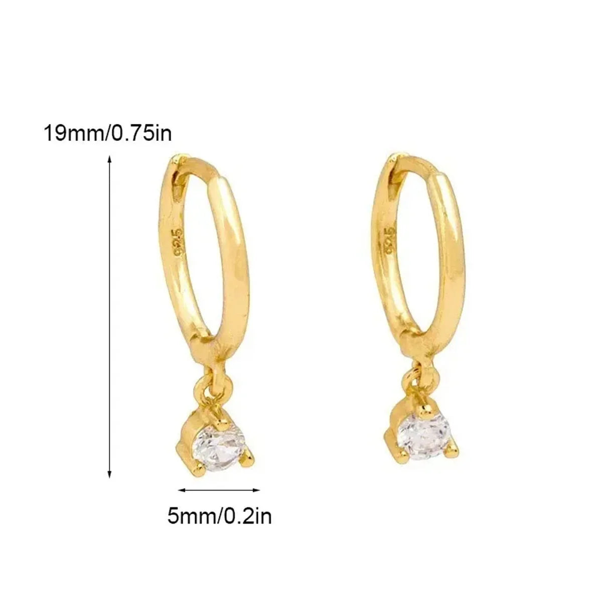 2/8pcs Fashion Novel Stainless Steel Huggies Hoop Earrings,Little Crystal Zirconia Pendant Cartilage Helix Ear Piercing Jewelry