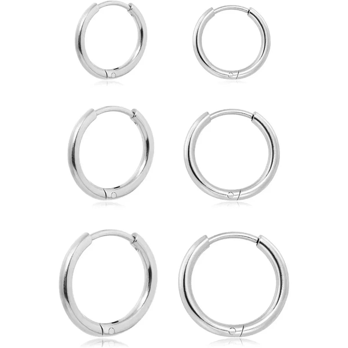 2/6pcs 316L Stainless Steel Huggie Hoop Earrings for Women Men,Cartilage Tragus Helix Daith Hypoallergenic Piercing Jewelry