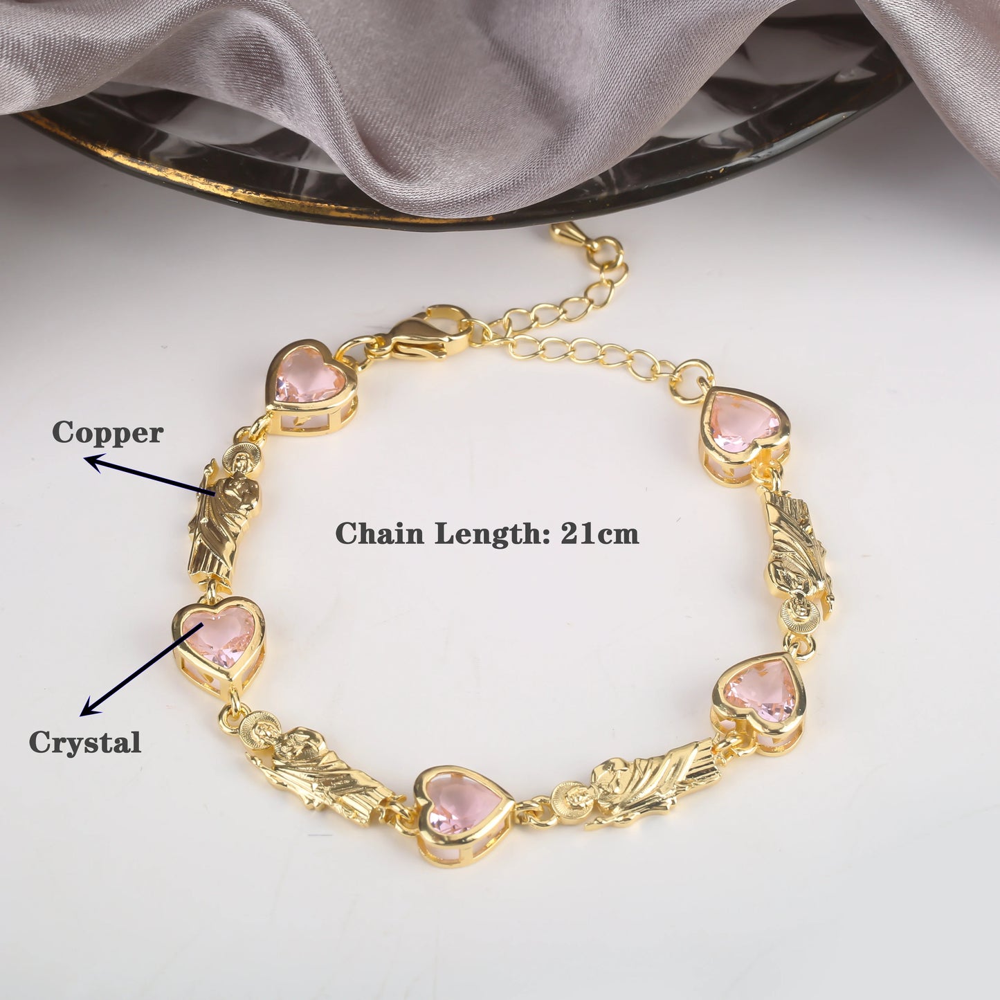 High Quality St. Jude Bracelet Copper Drip Oil Madonna Bracelet For Woman Man Party Birthday Daily Wear Religious Jewelry Gift