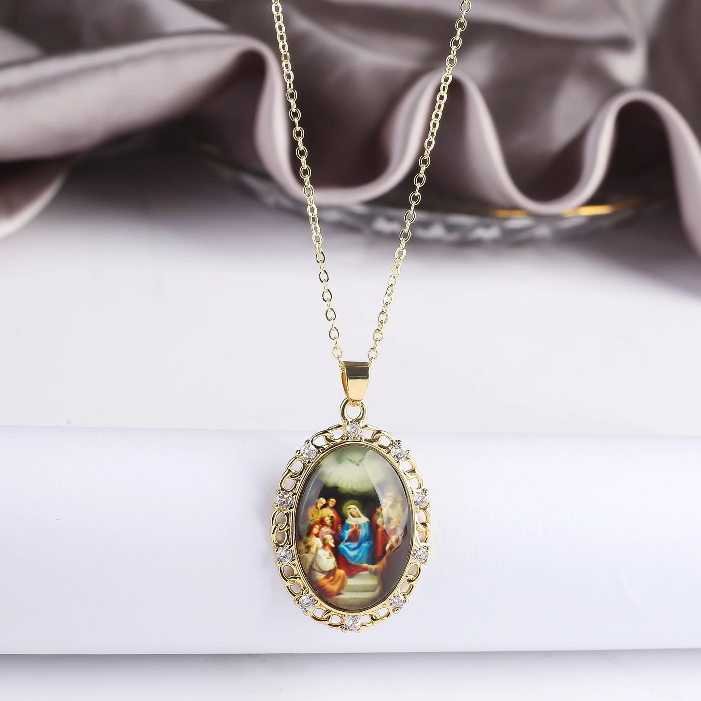 9 Style Fashion Virgin Mary St. Jude Pendant Necklace Classic for Religious Figures Jewelry Choker Chain Daily Wear Party Gift