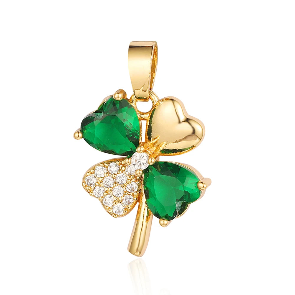 3pcs/Lot Cross Sunflower Cubic Zirconia Pendant Life Tree Maple Leaf Grape Cherry Brass CZ Charms DIY Jewelry Necklace Pendants