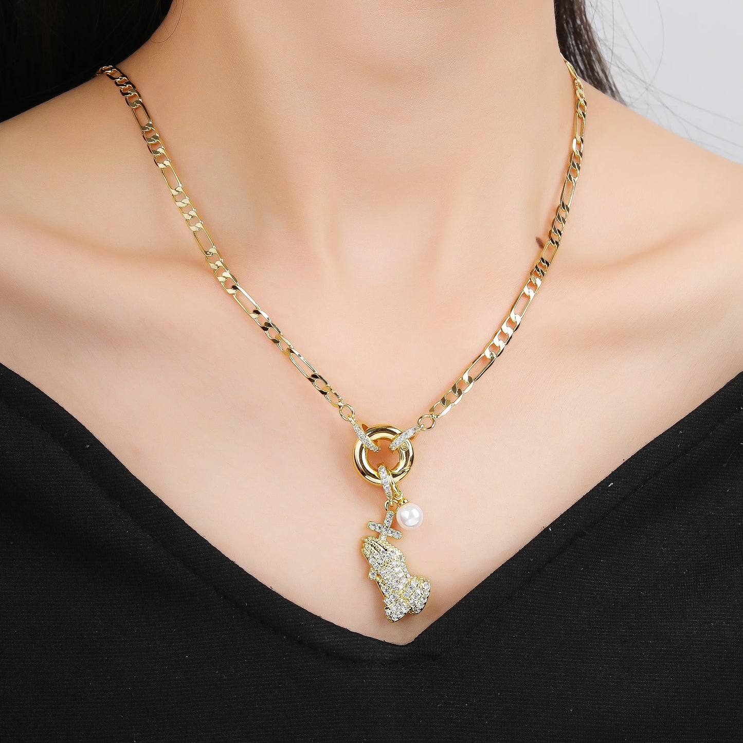 New Creative Religious St. Jude Zirconia Women's Necklace 3:1 Chain Choker Fashion for Woman Casual Trend Jewelry Party Gift