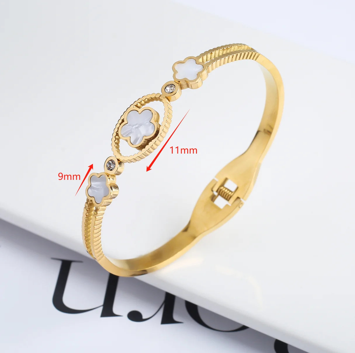 High Quality Hot Selling Plum Blossom Plant Five Leaf Flower Adjustable Bracelet Accessories For Women's Luxury Jewelry Clover