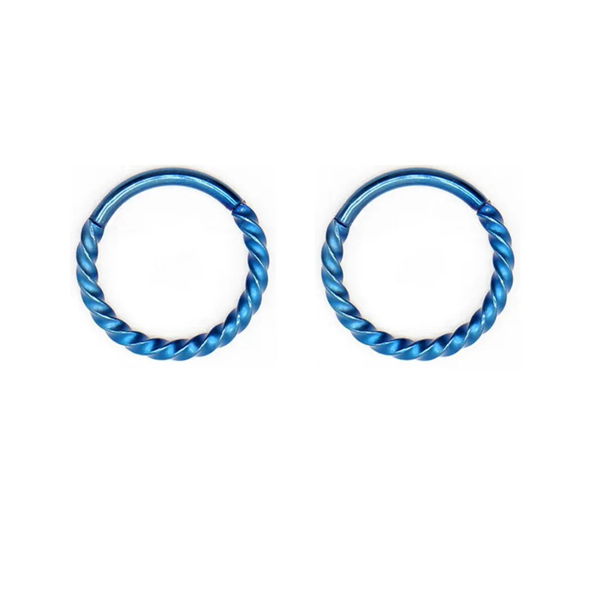 2pcs 316L Stainless Steel Twist Hinged Septum Nose Rings Hoops,Septum Clicker Cartilage Tragus Helix Ear Piercing jewelry