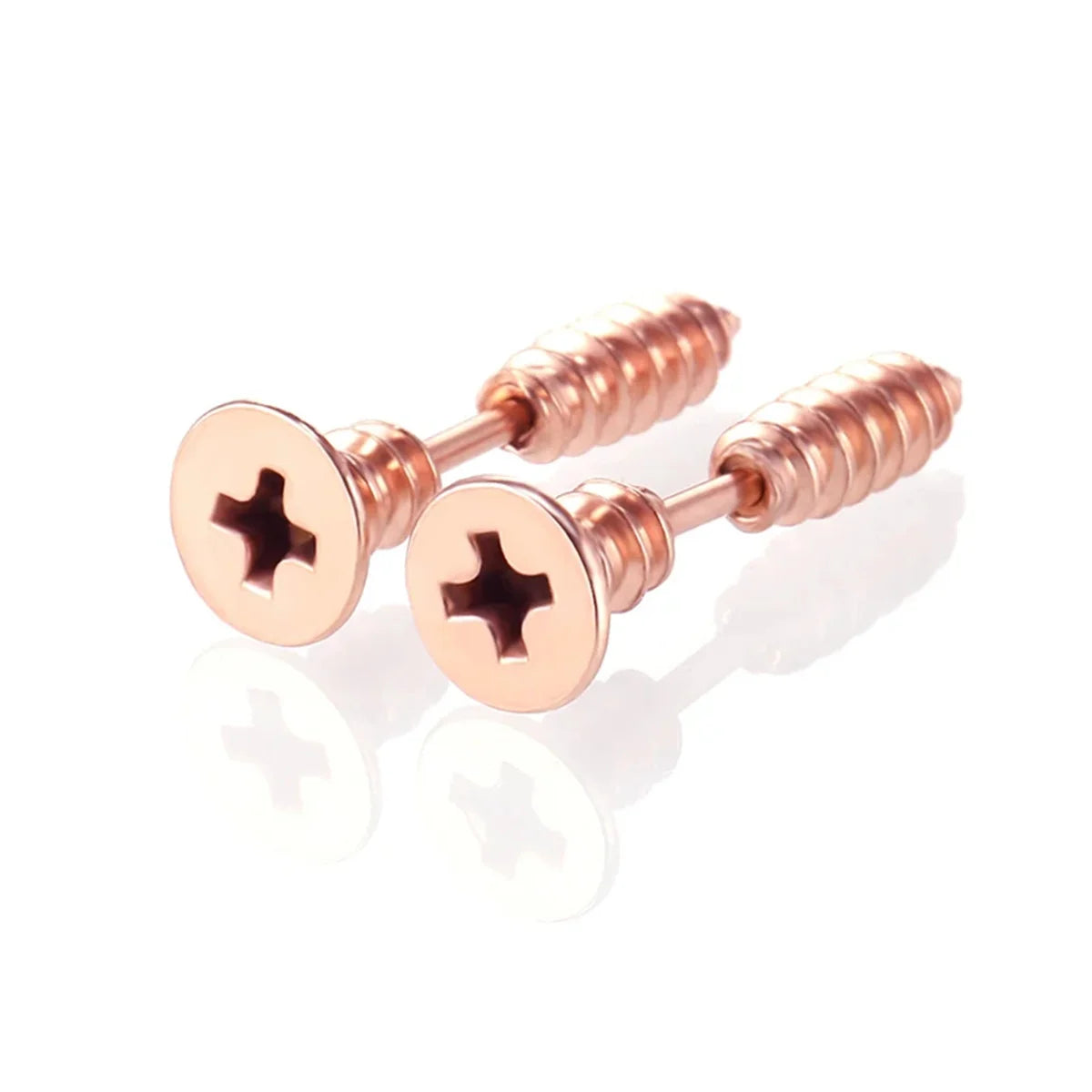2pcs Fashion Punk 316L Stainless Steel Nail Screw Stud Earring for Women Men,Cartilage Tragus Helix Ear Piercings Jewelry