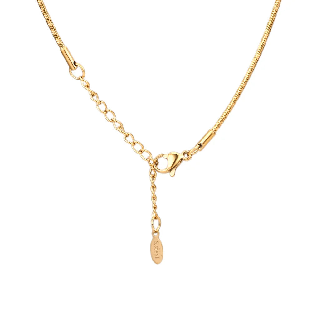 5pcs Wholesale 0.9/1.2/1.5mm Plated 18K Gold Snake Round Chain Necklace for Men Women Silver Necklaces Fashion DIY Jewelry